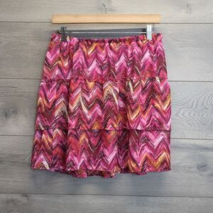Vanity Pink Bubble Mini Skirt Tiered Casual Women's Size Large